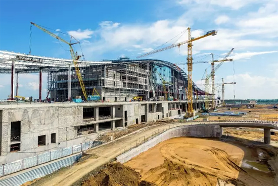阿斯塔納新火車站建設現場